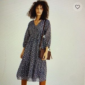 NWT- Madewell Tie-Waist Midi Dress in Harvest Vine - XL